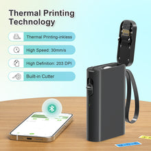 Lade das Bild in den Galerie-Viewer, Nelko P21 Tragbarer Bluetooth-Etikettendrucker, Schwarz