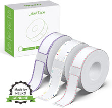 画像をギャラリービューアに読み込む, NELKO Genuine P21 Label Maker Tape, Adapted Label Print Paper, 14x40mm (0.55"x1.57"), Gradient Pink Blue Green Standard Laminated Labeling Replacement, Multipurpose of P21, 180 Tapes/Roll, 3-Roll, Pattern with Border 2.0