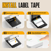 Load image into Gallery viewer, Nelko Genuine Self-Adhesive Thermal Printer Stickers, Compatible with PM230 Mini Sticker Printer, Black on White, 54mmx3.5m Mini Sticker Printer Paper for Journal, Photos, Note, 3 Rolls, Transparent