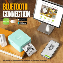 Lade das Bild in den Galerie-Viewer, Nelko PM230 Bluetooth Sticker Printer – Portable Mini Sticker Maker with 3 Rolls Paper, Compatible with Phone & Tablet, Multiple Templates, Green