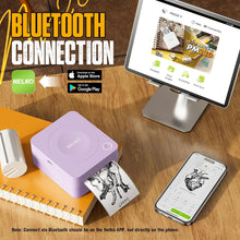 Lade das Bild in den Galerie-Viewer, Nelko PM230 Bluetooth Sticker Printer – Portable Mini Sticker Maker with 3 Rolls Paper, Compatible with Phone & Tablet, Multiple Templates, Purple