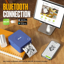 画像をギャラリービューアに読み込む, Nelko PM230 Bluetooth Sticker Printer – Portable Mini Sticker Maker with 3 Rolls Paper, Compatible with Phone & Tablet, Multiple Templates, Blue