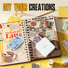 Load image into Gallery viewer, Nelko Genuine Self-Adhesive Thermal Printer Stickers, Compatible with PM230 Mini Sticker Printer, Black on White, 54mmx3.5m Mini Sticker Printer Paper, 3 Rolls, Blue/Pink/Purple