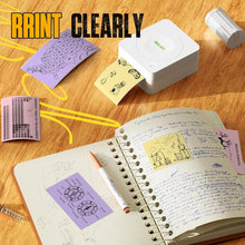 Lade das Bild in den Galerie-Viewer, Nelko Genuine Self-Adhesive Thermal Printer Stickers, Compatible with PM230 Mini Sticker Printer, Black on White, 54mmx3.5m Mini Sticker Printer Paper, 3 Rolls, Yellow/Pink/Purple