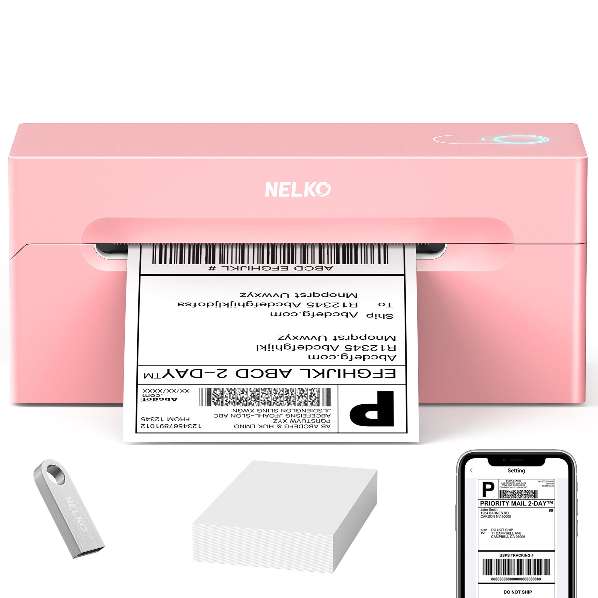 Nelko Bluetooth Thermal Shipping Label Printer PL70e(Pink) – nelkoprint