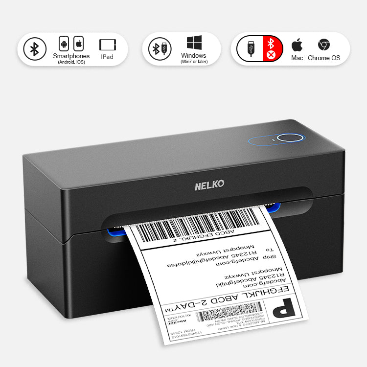 NELKO Imprimante d'étiquettes d'expédition Bluetooth sans fil 4 x 6 pour  petites entreprises, compatible iPhone, Android, Windows, Mac et Chrome OS,  largement utilisée pour Postes Canada, ,  : :  Fournitures pour