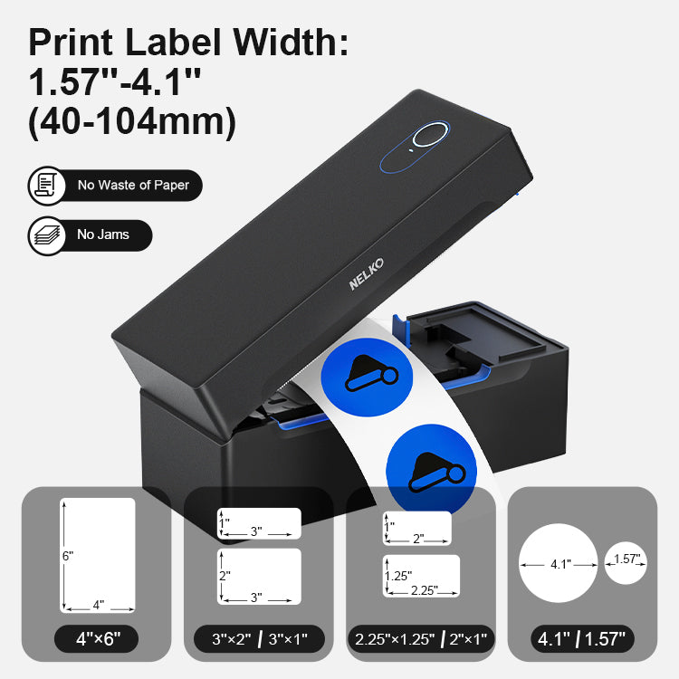 NELKO Imprimante d'étiquettes d'expédition Bluetooth sans fil 4 x 6 pour  petites entreprises, compatible iPhone, Android, Windows, Mac et Chrome OS,  largement utilisée pour Postes Canada, ,  : :  Fournitures pour