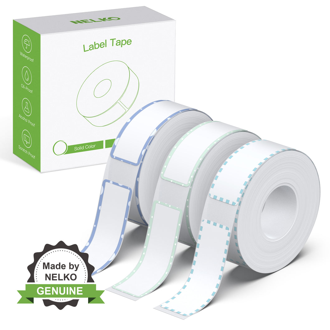 NELKO Original P21 Etikettendrucker-Klebeband, angepasstes Etikettendruckpapier, 14 x 40 mm (0,55 x 1,57 Zoll), 180 Bänder/Rolle, 3 Rollen, grüner Rand 