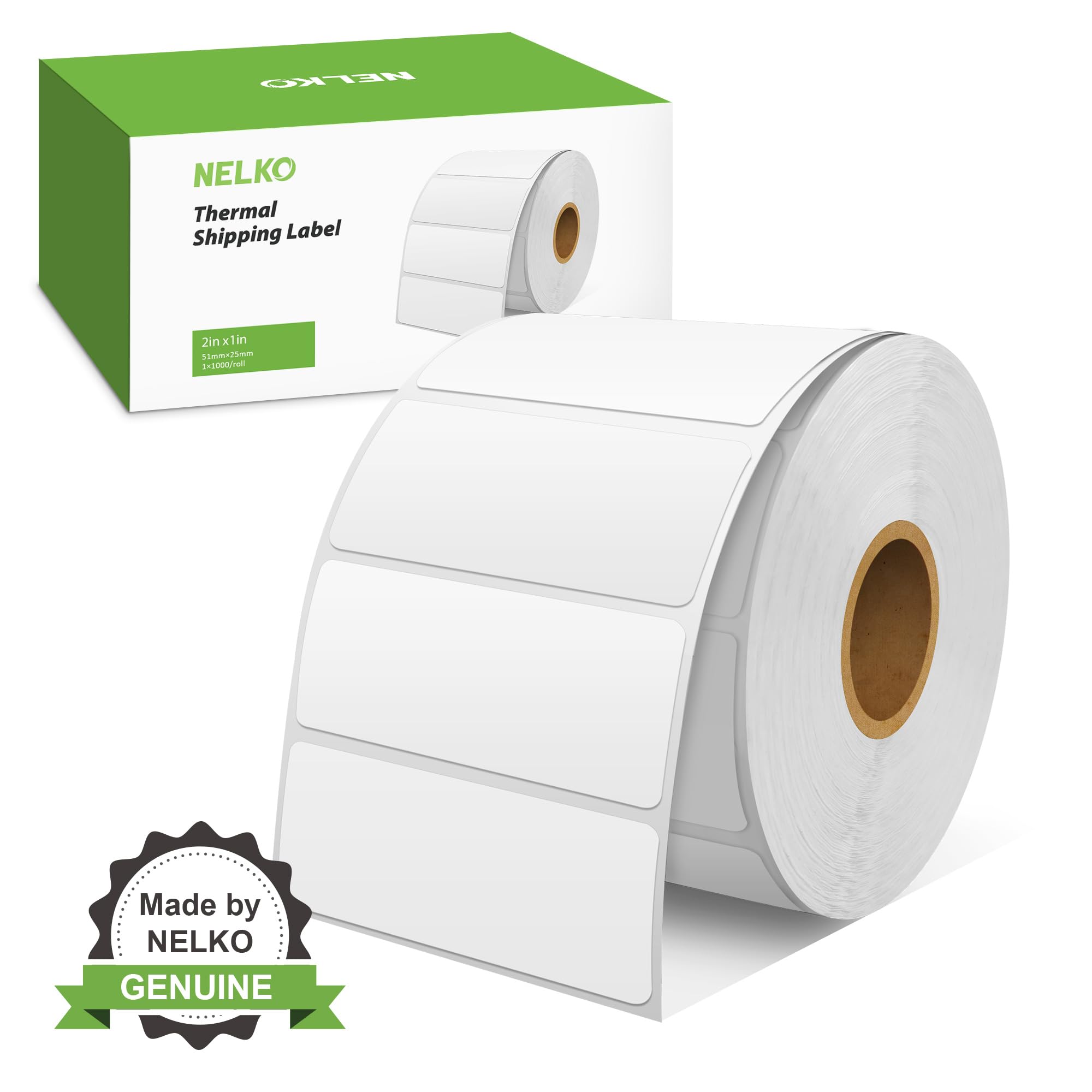 Nelko genuine 2 x 1 direct thermal label 1000 labels commercial gra