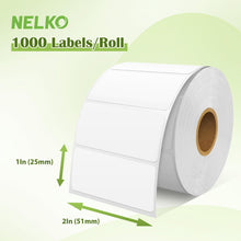Lade das Bild in den Galerie-Viewer, Nelko Original 2&quot; x 1&quot; Direkt-Thermoetikett, 1000 Etiketten (kommerzielle Qualität) 

