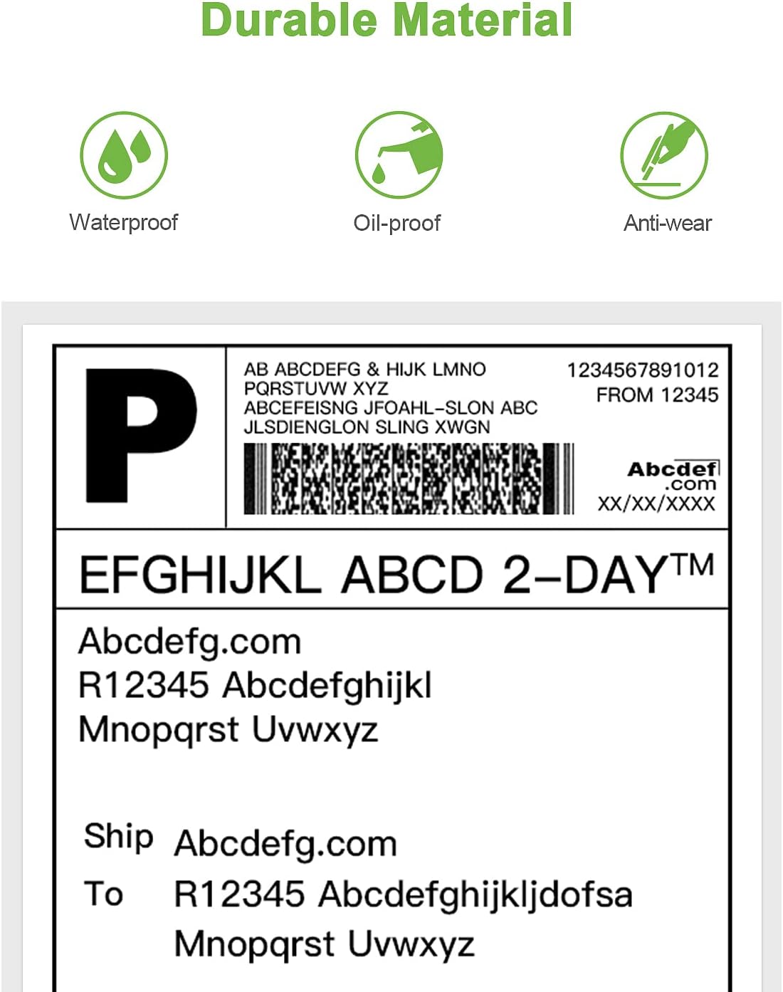 Nelko Genuine 4x6 Direct Thermal Shipping Label for PL70E Printer