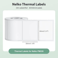 Load image into Gallery viewer, Nelko PM220 Label Maker, 1.57&#39;&#39; x 1.18&#39;&#39; (40x30mm) Thermal Sticker Label,, 3 Rolls of 230 Self-Adhesive Thermal Paper (White)

