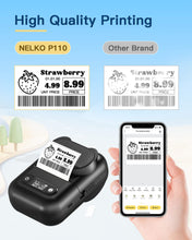 Load image into Gallery viewer, NELKO P110 Portable Bluetooth Label Makers，with 1 Roll Label, Black
