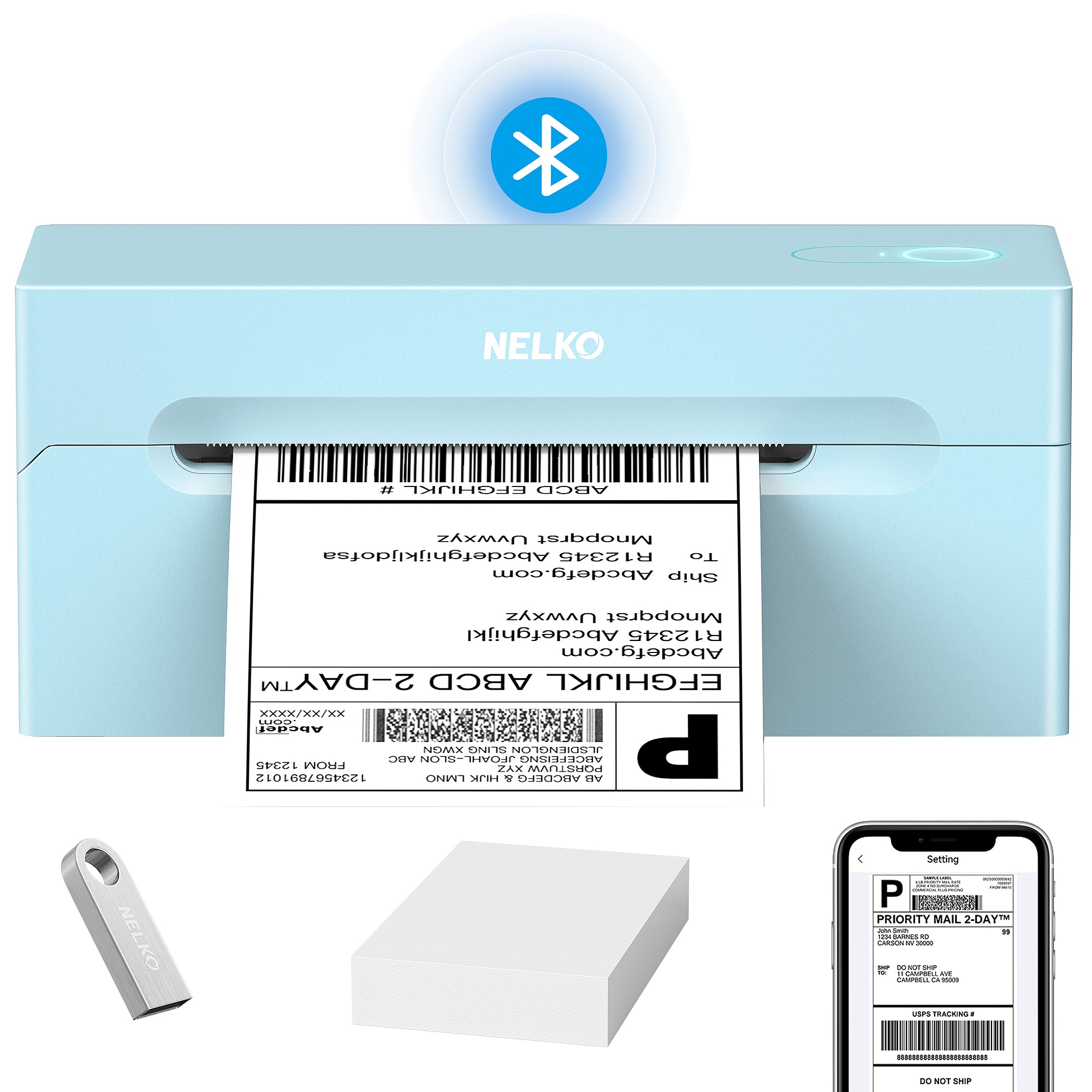 Nelko Bluetooth Thermal Shipping Label Printer PL70e