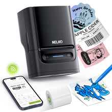 Load image into Gallery viewer, Nelko Label Maker Machine with Tape, PM220 Bluethooth Label Printer, 2 Inch Portable Thermal Printer for Small Business, Address, Logo, Clothing, Sticker Printer for Phones &amp; PC, Black
