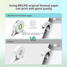 Load image into Gallery viewer, NELKO Genuine P21 Label Maker Tape, Adapted Label Print Paper, 14x40mm (0.55&quot;x1.57&quot;), Standard Laminated Labeling Replacement, Multipurpose of P21, 180 Tapes/Roll, 3-Roll, White/Light Blue/Pink
