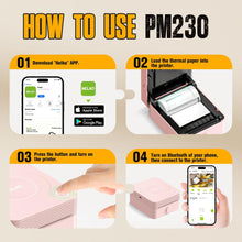 画像をギャラリービューアに読み込む, Nelko PM230 Bluetooth Sticker Printer – Portable Mini Sticker Maker with 3 Rolls Paper, Compatible with Phone &amp; Tablet, Multiple Templates, Pink
