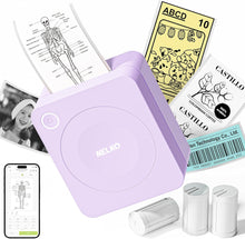 Load image into Gallery viewer, Nelko PM230 Bluetooth Sticker Printer – Portable Mini Sticker Maker with 3 Rolls Paper, Compatible with Phone &amp; Tablet, Multiple Templates, Purple
