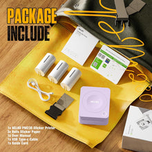 Load image into Gallery viewer, Nelko PM230 Bluetooth Sticker Printer – Portable Mini Sticker Maker with 3 Rolls Paper, Compatible with Phone &amp; Tablet, Multiple Templates, Purple
