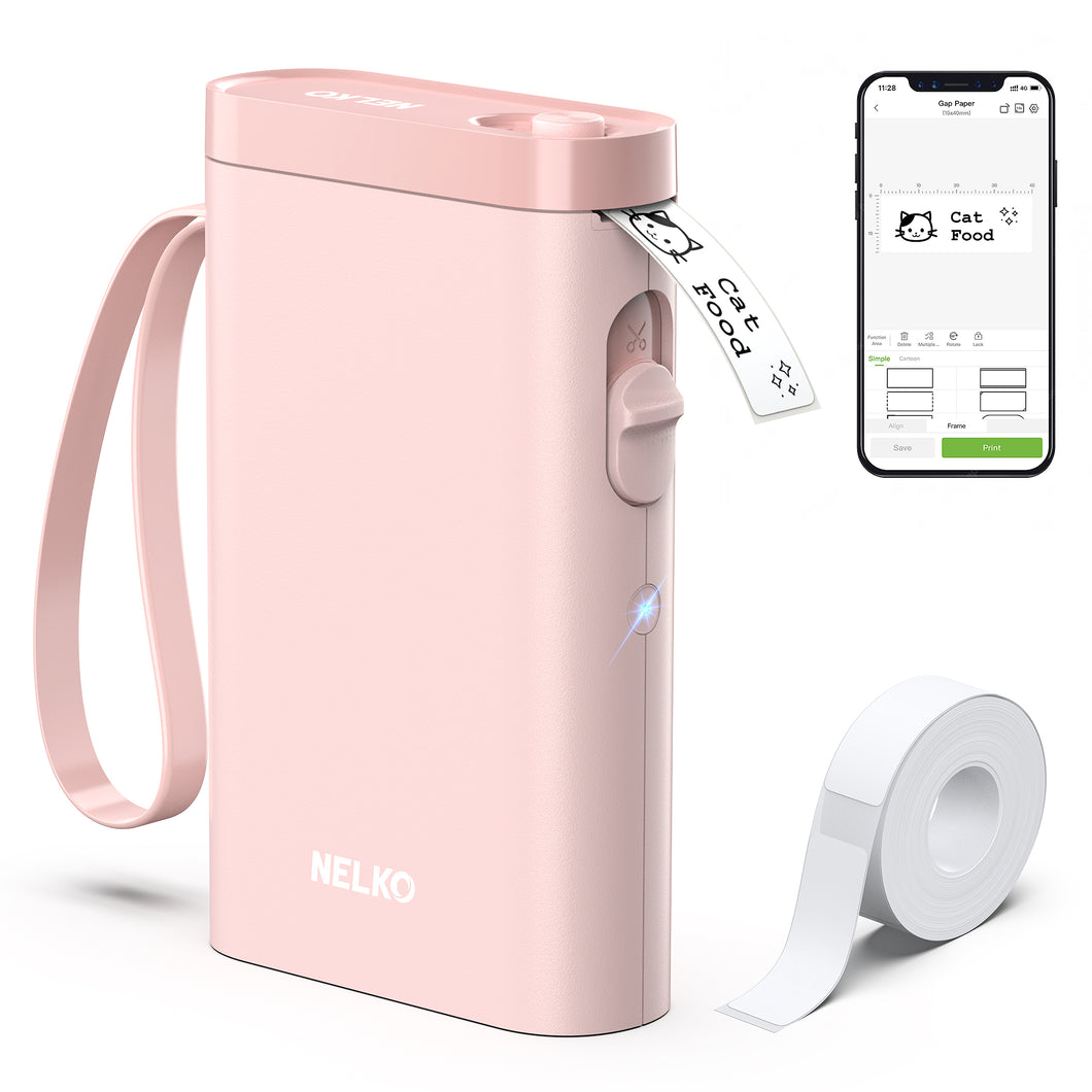 Nelko P21 Portable Bluetooth Label Printer,Pink