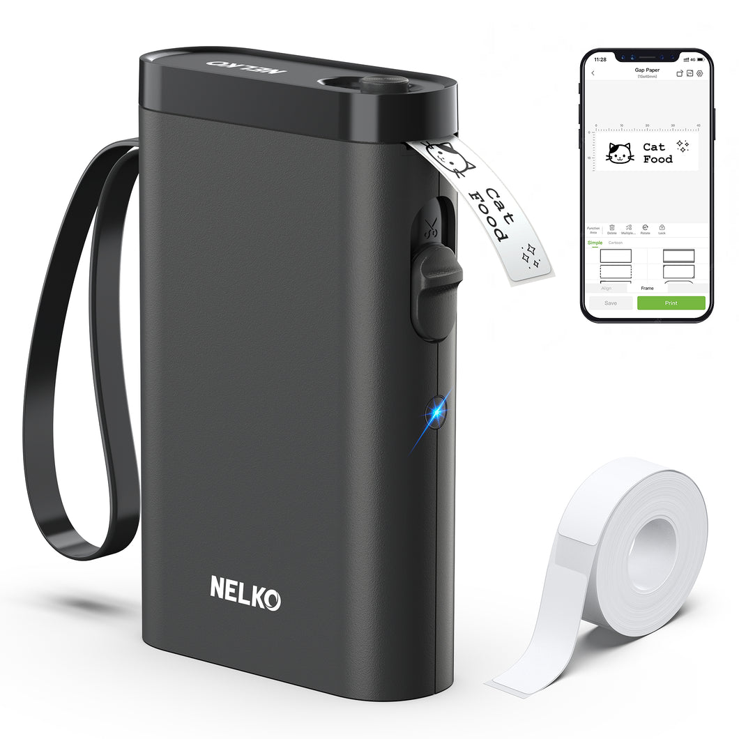 Nelko P21 Portable Bluetooth Label Printer,Black