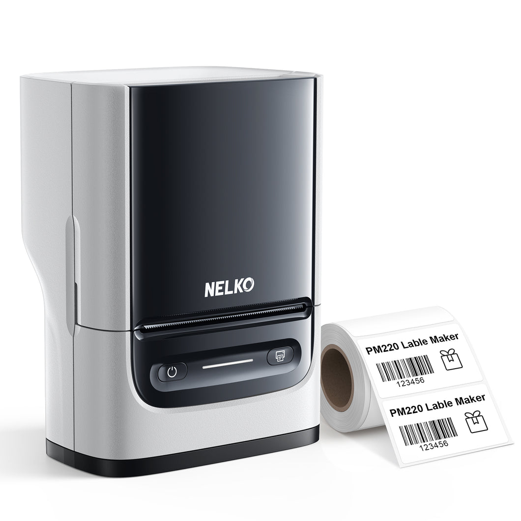 Nelko PM220 Bluethooth Label Makers, 2 Inch Bluethooth Protable Thermal Label Printers for Phone & PC, Easy to Use for Office, Home, Label Maker Machine with 50x30mm Label Tape, White