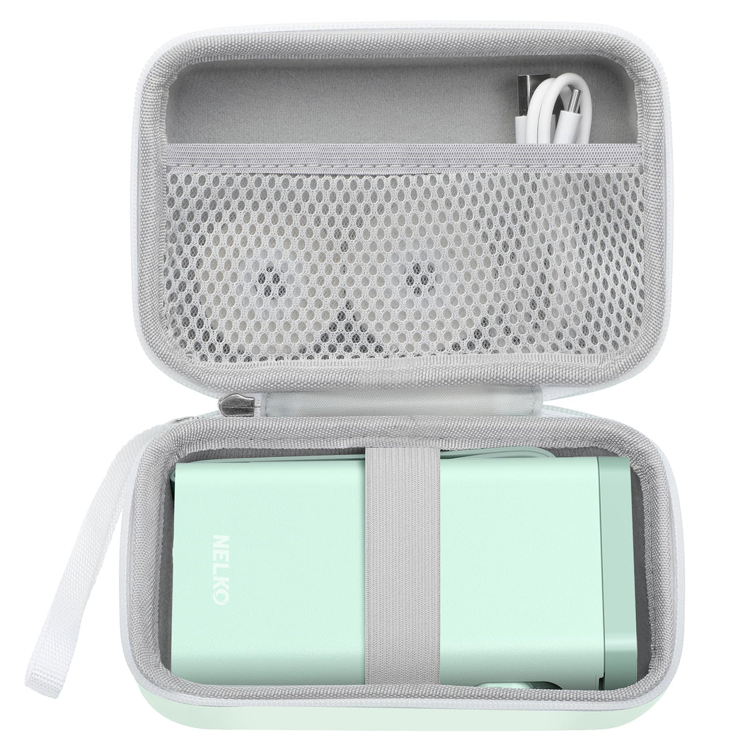 NELKO Case Compatible P21 Label Maker, Compatible with Most Mini Label Printers, Holder for Labeler Makers Printer & Labeling Tapes, Box with Mesh Pocket for Batteries Accessories (Case Only)
