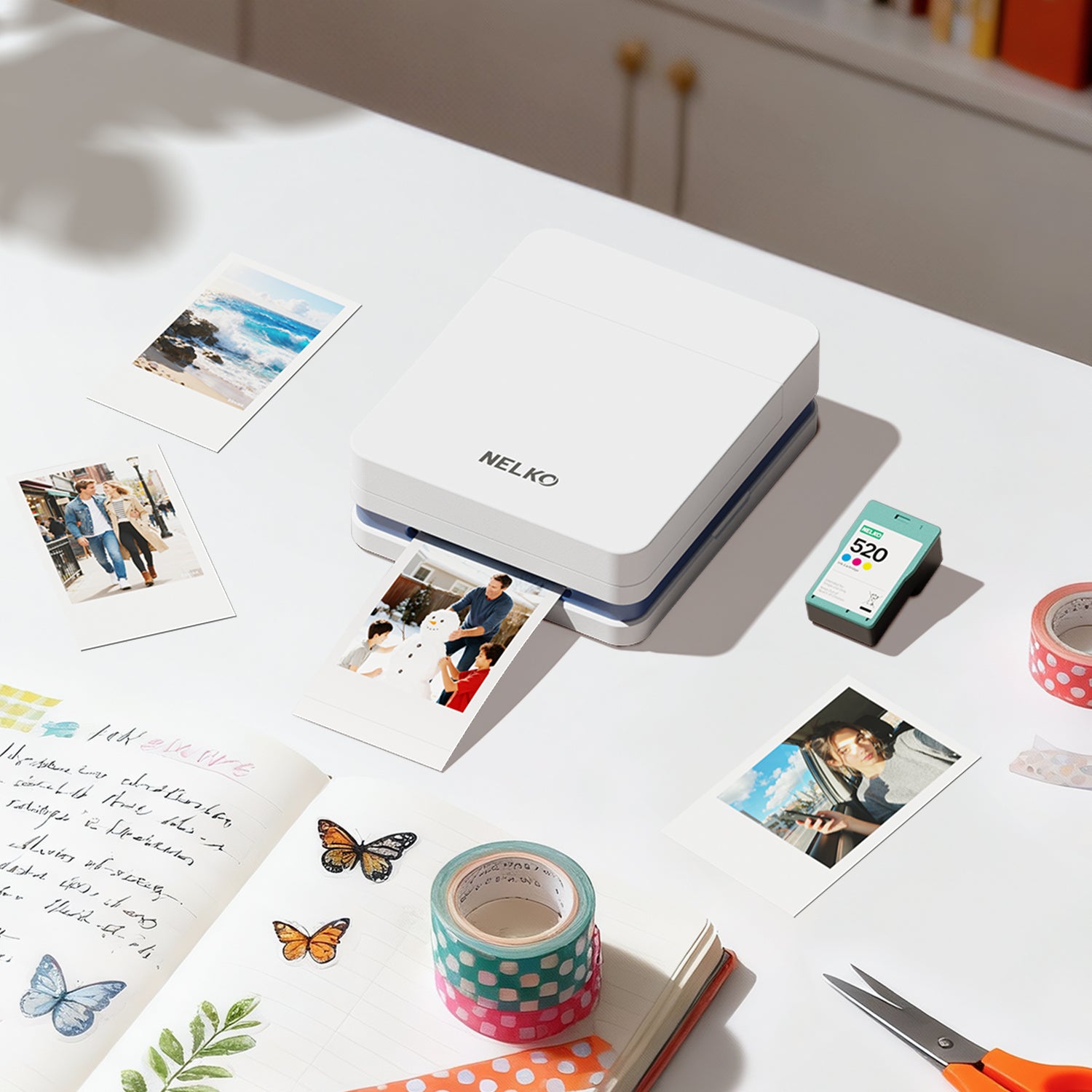 Nelko 520 Genuine Color High-Yield Ink Cartridges For PP01 Photo Printer,1 Pack