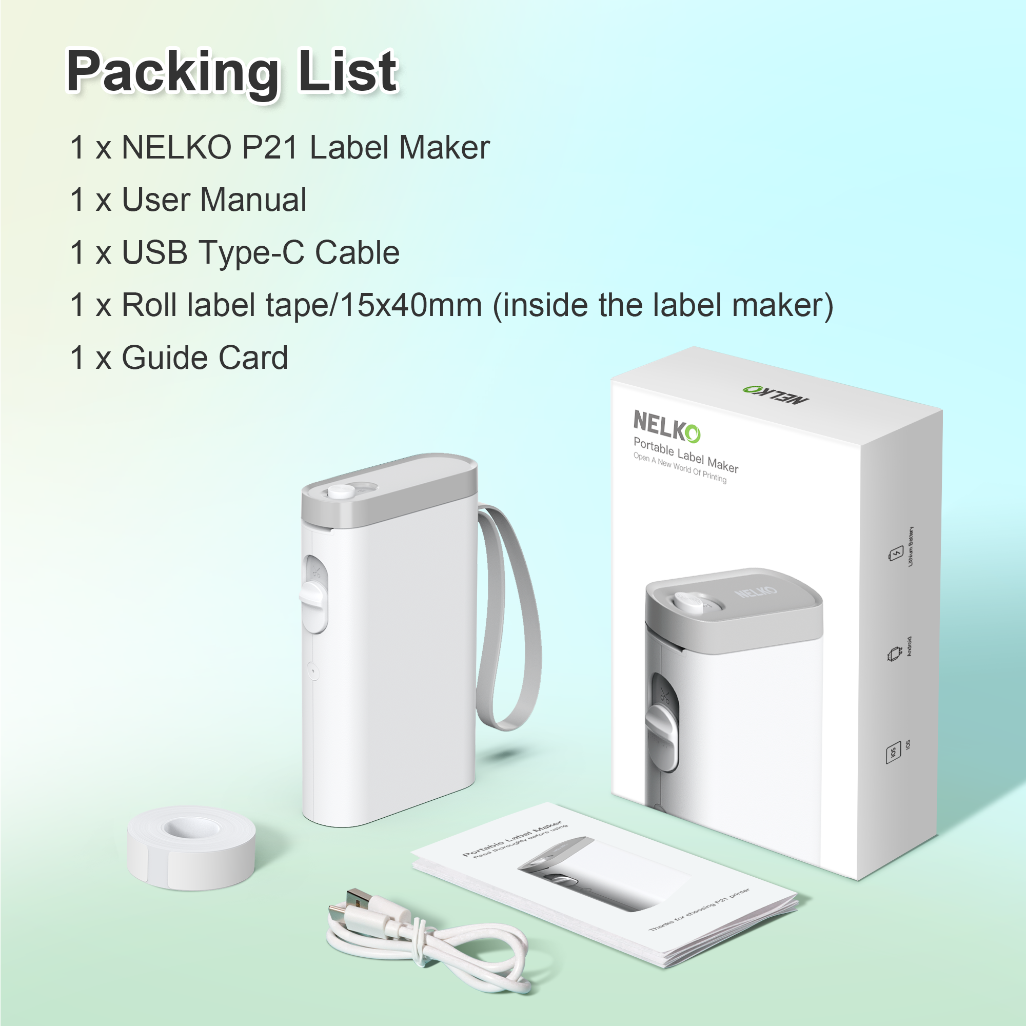 Nelko P21 Portable Bluetooth Label Printer