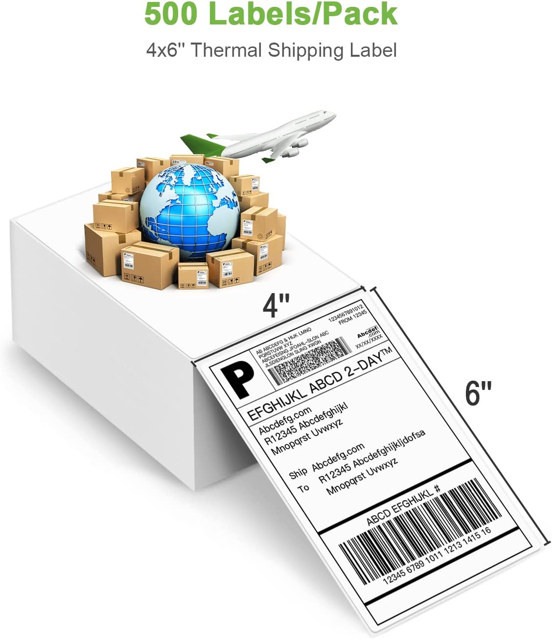 NELKO Thermal Direct Shipping Label (Pack of 500 4x6 Fan-Fold Labels)